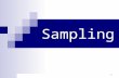 1 Sampling. 2 Sampling Issues Sampling Terminology Probability in Sampling Probability Sampling Designs Non-Probability Sampling Designs Sampling Distribution.