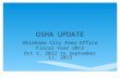 OSHA UPDATE Oklahoma City Area Office Fiscal Year 2013 Oct 1, 2012 to September 11, 2013.