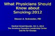What Physicians Should Know about Smoking:2012 Steven A. Schroeder, MD Medical Grand Rounds, Oct 4, 2012 The Smoking Cessation Leadership Center and Rx.