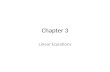 Chapter 3 Linear Equations. 3-1: Graphing Linear Equations Linear Equation: Standard Form: Constant: Coefficient: Label the parts of the equation: 5x.