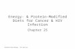Nutrition & Diet Therapy, 7th edition Energy- & Protein-Modified Diets for Cancer & HIV Infection Chapter 25.