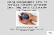 Using Demographic Data to Provide Patient-Centered Care: Why Data Collection is Important Romana Hasnain-Wynia, PhD Health Research and Educational Trust/AHA.
