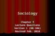 Sociology Chapter 5 Lecture Questions Section 1 (98-106) Revised Feb. 2010.