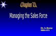 Dr. S. Borna MBA 671. Lecture Outline Conditions under which personal selling effort is more important Sales Force Management Decisions Sales force organization.