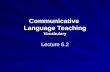 Communicative Language Teaching Vocabulary Lecture 6.2.