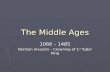 The Middle Ages 1066 – 1485 Norman Invasion – Crowning of 1 st Tudor King.