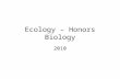 Ecology – Honors Biology 2010. Hierarchy of Organization Biosphere: combined portions of the planet in which all life exists – land, water & atmosphere.
