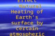 Greenhouse Effect - Natural Heating of Earth’s surface by certain atmospheric gases.