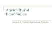 Agricultural Economics Lecture 6: Turkish Agricultural Policies.