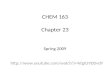 CHEM 163 Chapter 23  Spring 2009.
