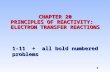 1 CHAPTER 20 PRINCIPLES OF REACTIVITY: ELECTRON TRANSFER REACTIONS 1-11 + all bold numbered problems.