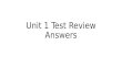 Unit 1 Test Review Answers. Solving Equations Solving Inequalities.