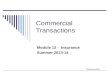 ©MNoonan2009 Commercial Transactions Module 12 - Insurance Summer 2013-14.