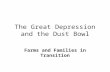 The Great Depression and the Dust Bowl Farms and Families in Transition.