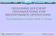 DESIGNING EFFICIENT ORGANIZATIONS FOR MICROFINANCE OPERATIONS: The Experience of Green Bank of Caraga GREEN BANK OF CARAGA, INC. TREES Loan Program.