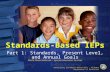Developing Standards-Based IEPs - Alabama Department of Education Standards-Based IEPs Part 1: Standards, Present Level, and Annual Goals Marla Davis Holbrook.