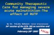 Community Therapeutic Care for managing severe acute malnutrition- The effect of RUTF By Dr. Paluku Bahwere -Valid International 34 th session of the SCN-