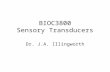 BIOC3800 Sensory Transducers Dr. J.A. Illingworth.