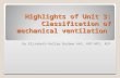 Highlights of Unit 3: Classification of mechanical ventilation By Elizabeth Kelley Buzbee AAS, RRT-NPS, RCP.