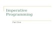 Imperative Programming Part One. 2 Overview Outline the characteristics of imperative languages Discuss other features of imperative languages that are.