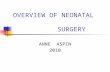OVERVIEW OF NEONATAL SURGERY ANNE ASPIN 2010. Gastroschisis Defect lies to right of umbilicus Central abdominal wall defect No sac.