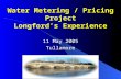 Water Metering / Pricing Project Longford’s Experience 11 May 2005 Tullamore.