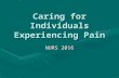 Caring for Individuals Experiencing Pain NURS 2016.