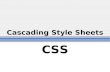 Cascading Style Sheets CSS.  Standard defined by the W3C  CSS1 (released 1996) 50 properties  CSS2 (released 1998) 150 properties (positioning)  CSS3.