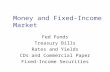 Money and Fixed-Income Market Fed Funds Treasury Bills Rates and Yields CDs and Commercial Paper Fixed-Income Securities.