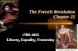 The French Revolution Chapter 22 1789-1815 Liberty, Equality, Fraternity.