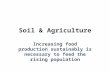 Soil & Agriculture Increasing food production sustainably is necessary to feed the rising population.