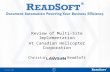 ReadSoft 2004 Review of Multi-Site Implementation At Canadian Helicopter Corporation Christine Whyte, ReadSoft.