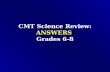 CMT Science Review: ANSWERS Grades 6-8. Content Standards 6.1-6.4 Materials can be classified as pure substances or mixtures, depending on their chemical.