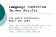 Language Immersion Survey Results for WAFLT Conference March 20, 2004 Compiled by Michele Anciaux Aoki, Ph.D. Washington State Coalition for International.
