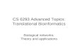 CS 6293 Advanced Topics: Translational Bioinformatics Biological networks: Theory and applications.