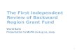 The First Independent Review of Backward Region Grant Fund 1.