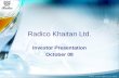 1 Radico Khaitan Ltd. Investor Presentation October 08.