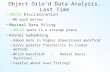 Object Orie’d Data Analysis, Last Time HDLSS Discrimination –MD much better Maximal Data Piling –HDLSS space is a strange place Kernel Embedding –Embed.
