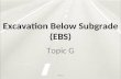 Excavation Below Subgrade (EBS) Topic G. EBS QC/QV personnel do not determine/direct EBS operations. Engineer ultimately determines the need for EBS.