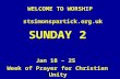 WELCOME TO WORSHIP stsimonspartick.org.uk SUNDAY 2 Jan 18 – 25 Week of Prayer for Christian Unity.