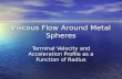 Viscous Flow Around Metal Spheres Terminal Velocity and Acceleration Profile as a Function of Radius.