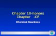 1 Chapter 10-honors Chapter -CP Chemical Reactions.