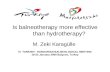 Is balneotherapy more effective than hydrotherapy? M. Zeki Karagülle IV. TURKISH - HUNGARIAN BALNEOLOGICAL MEETING 18-22 January 2006 Balçova, Turkey.