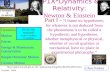 P1X*Dynamics & Relativity : Newton & Einstein Chris Parkes October 2004 Dynamics Motion Forces Energy & Momentum Conservation Simple Harmonic Motion Circular.