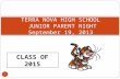 TERRA NOVA HIGH SCHOOL JUNIOR PARENT NIGHT September 19, 2013 1 CLASS OF 2015.