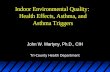 Indoor Environmental Quality: Health Effects, Asthma, and Asthma Triggers John W. Martyny, Ph.D., CIH Tri-County Health Department.