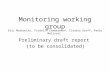 Monitoring working group Preliminary draft report (to be consolidated) Eric Marboutin, Fridolin Zimmermann, Claudio Groff, Paolo Molinari.