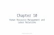 Chapter 10 Human Resource Management and Labor Relations Prepared By Mostafa Kamel.