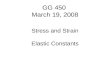 GG 450 March 19, 2008 Stress and Strain Elastic Constants.