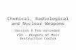 Chemical, Radiological and Nuclear Weapons Session 8 Pre-recorded YSU – Weapons of Mass Destruction Course.